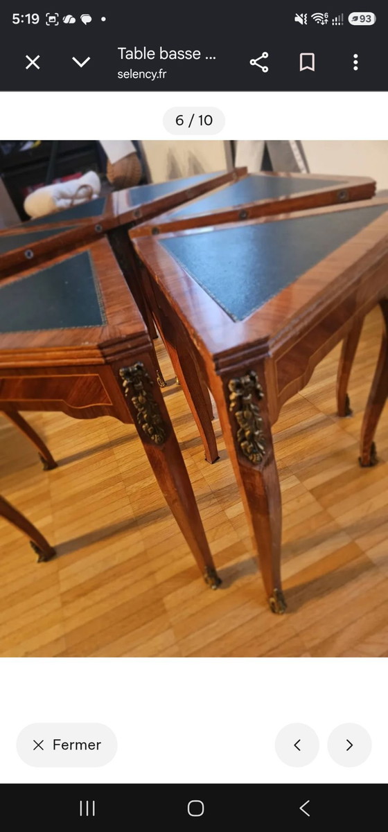 Teilbarer Couchtisch in 6 Teilen, sehr praktisch., Couchtische, Leder, Holz, Braun (Foto 8 von 10)