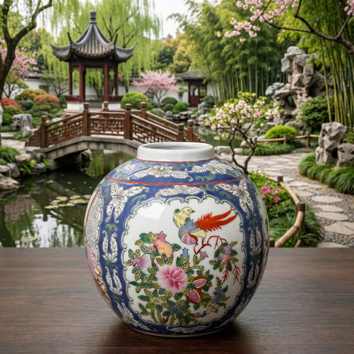 Grote gemberpot uit Qing dynastie 1880-1920