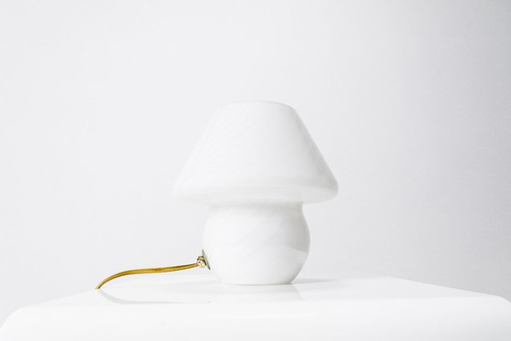 Image 1 of Set of 2 Mushroom Table Lamps by Venini for Mazzega, Italy, 1960s