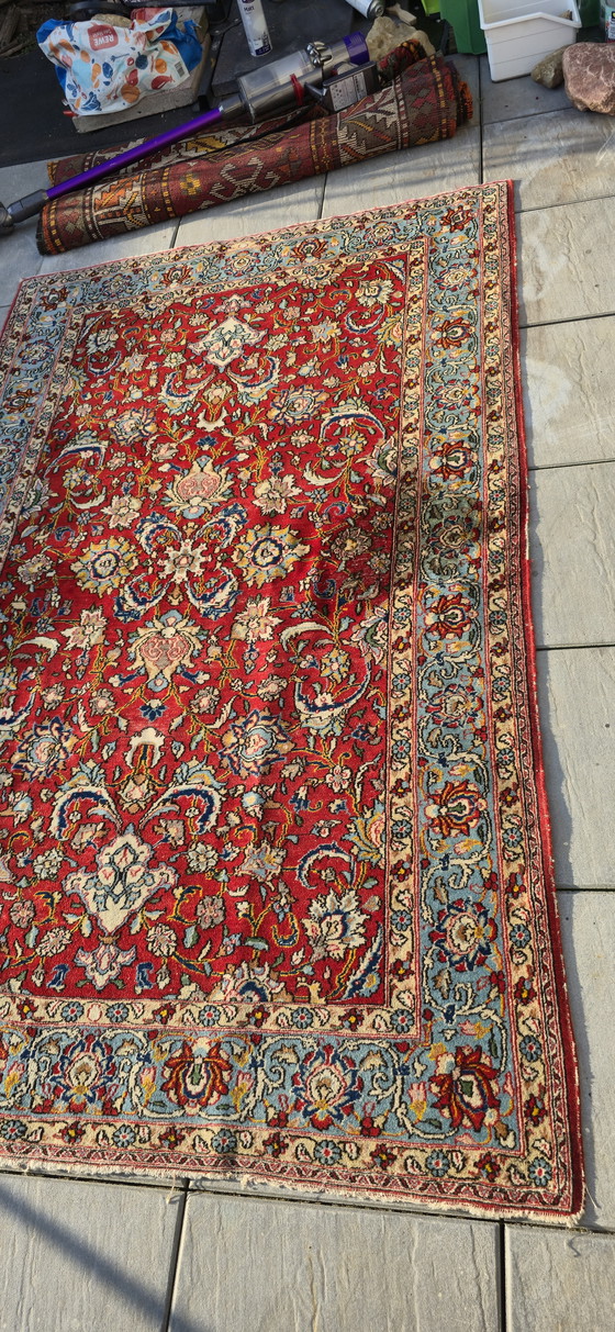 Image 1 of Antiek zijden tapijt Ghom Perzisch tapijt 210x135cm handgeknoopt