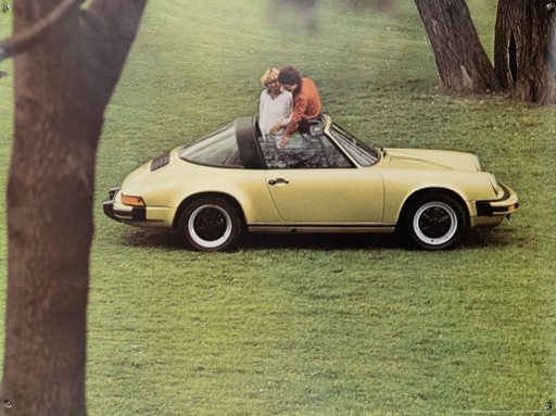 Porsche 911 – 1970s Original Vintage Porsche Poster by Werbeagentur Strenger – Mid-Century Modern – 76x102 cm – Paper