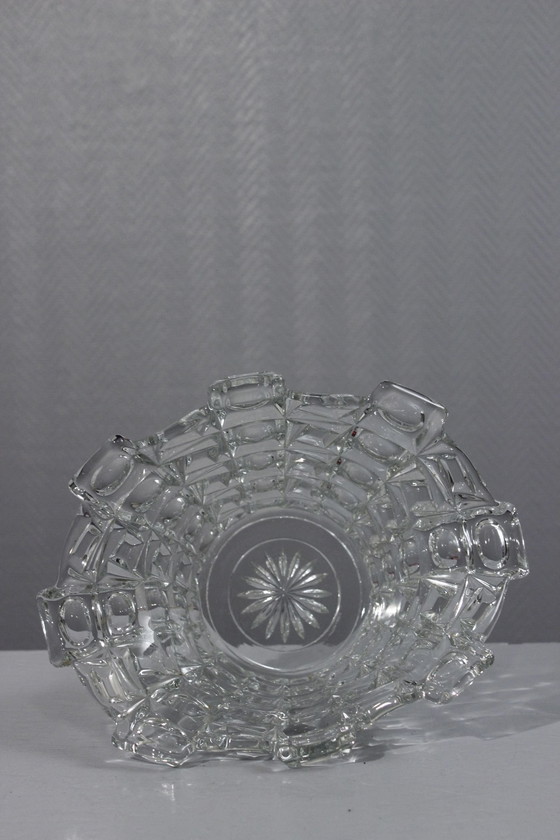 Image 1 of Sklo Union Libochovice - Boheems Kristallen Beker Decor Lens 1950 Op Art