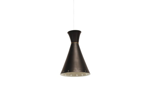Vintage Diabolo pendant lamp by Svend Aage Holm Sorensen – hanglampen, Brass, Scandinavian (photo 2 of 4)