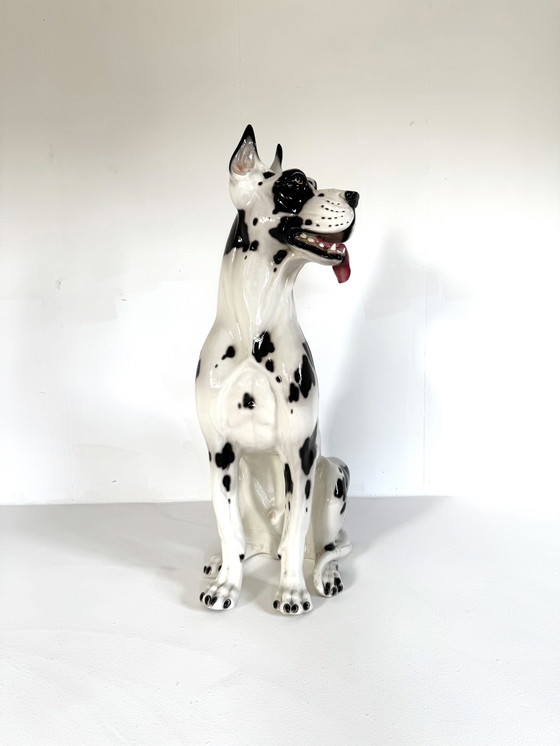 Image 1 of Vintage XXL Italiaans keramieken Deense dog ‘60