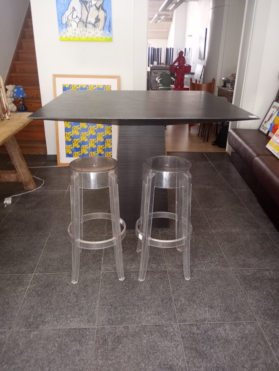 Image 1 of High table dining table aperitif table black oak