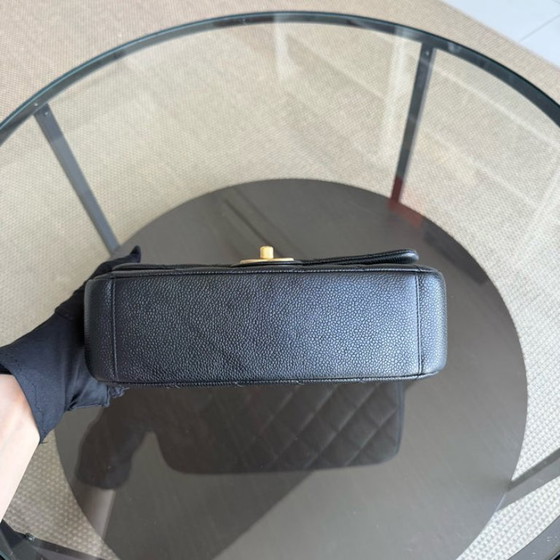Image 1 of Chanel Seasonal Flap Bag - Caviar Quilted Medallion Soul Black Caviar Gold Hardware Microchip