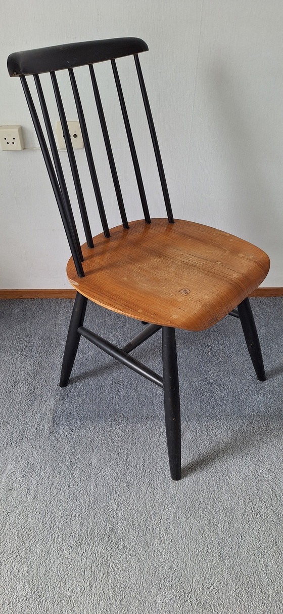 Vintage Fanett Spijlenstoel Van Ilmari Tapiovaara – Eetkamerstoelen, Wood (photo 5 of 5)