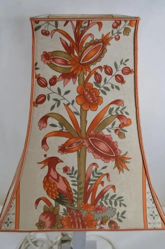 Francia anni '70 - Lampada vintage con base cromata e paralume con decoro asiatico – Lampade da lettura (photo 7 of 12)