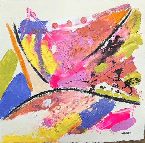 Image 1 of Abstract Zeeschilderij Nigel Waters Origineel Getekend Ingelijst Kunstwerk Nieuw Huis