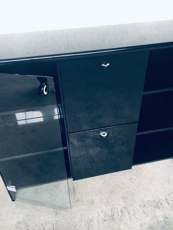 Image 1 of Postmodern Design Highboard Bar Chest by Luigi Saccardo for Gasparello, Italy 1980's