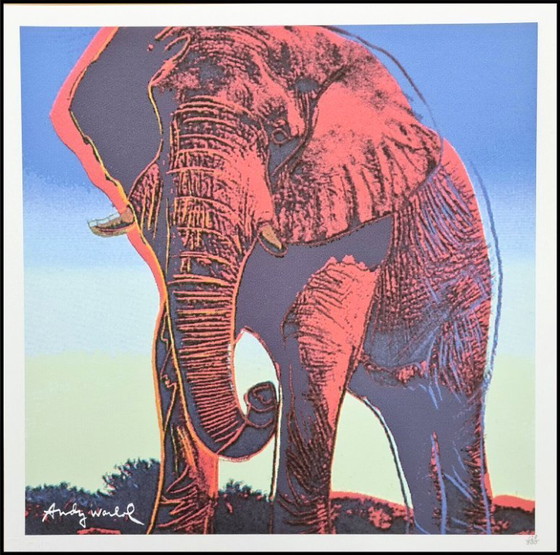 Image 1 of D'après Andy Warhol, Éléphant, années 1980, lithographie