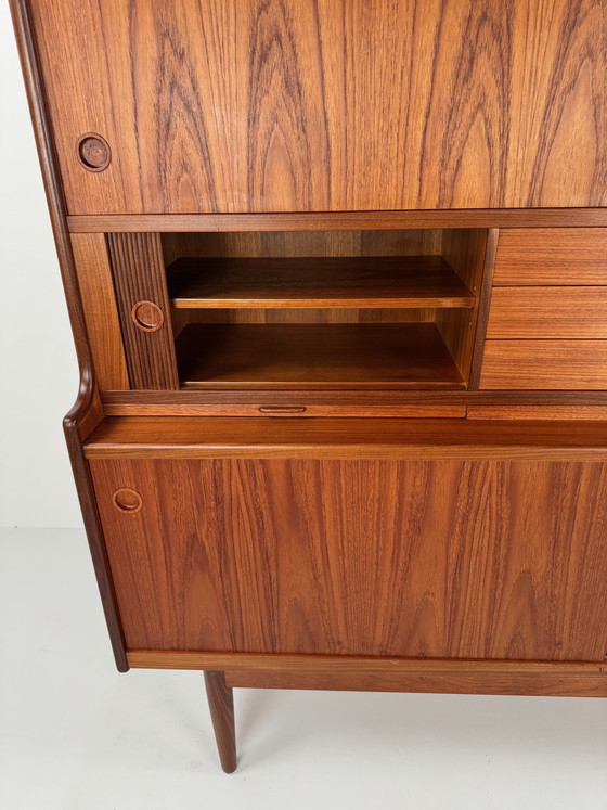 Image 1 of Johannes Andersen Highboard for J. Skaaning & Søn – Danish Design with Hidden Bar, 1960s