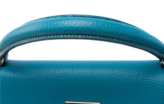 Image 1 of Borsa HERMES Kelly 32 in cuoio blu - 103442