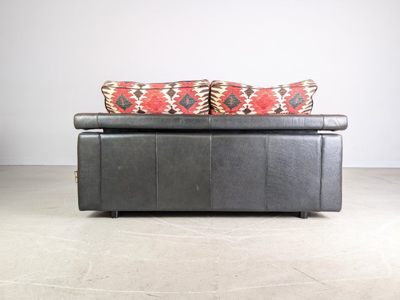 Image 1 of Original Giorgio Soressi Sofa Design Couch 1990 leather two-seater