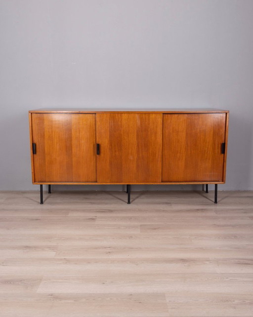 Vintage 1960s highboard in Italian-designed teak wood 