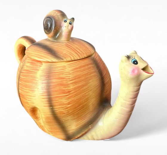 Image 1 of Dolomite siaki vintage Jaren 70 theepot keramiek slak escargot design toi pot