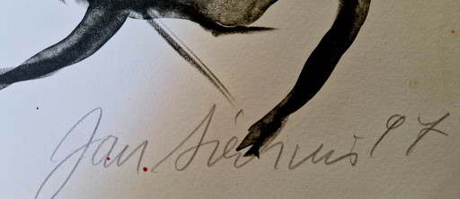 Litho Jan Sierhuis - La femme à cheval