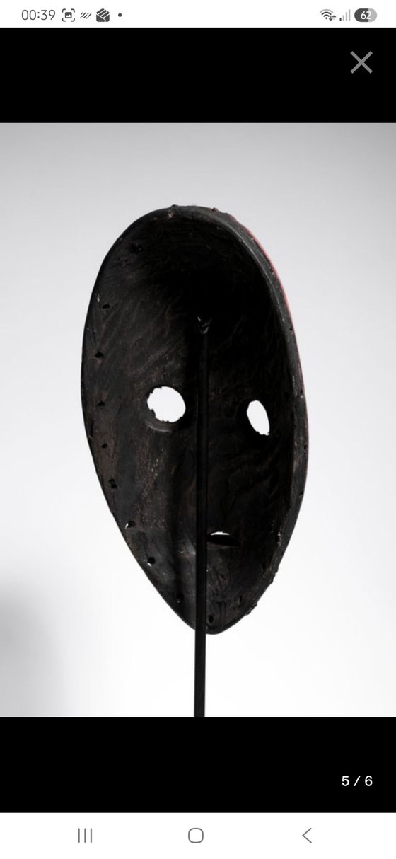 Maschera decorativa Dan - 26cm, Oggetti decorativi, Legno, Metallo, Nero (foto 4 di 6)