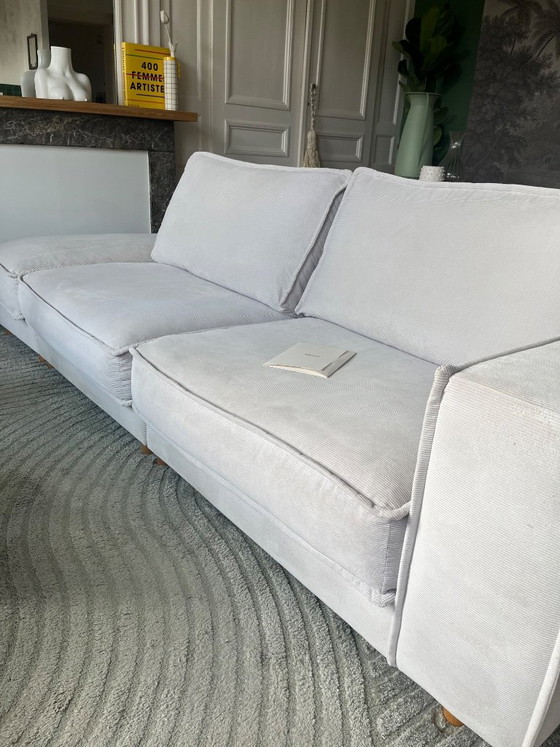 Bolia Noora Bank – 2-3 zits + poef – Ecru stof – Zeer goede staat – 3-5 zitsbanken, Velvet (photo 2 of 12)