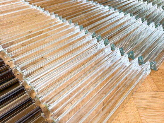 Image 1 of Weelderige kroonluchter van Paolo Venini voor Vivarini, Muranoglas/Prismaglas, Italië, jaren 70, op maat gemaakt