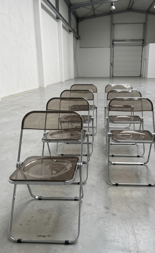 9 sedie pieghevoli Castelli Plia, classici del design, vintage anni '70