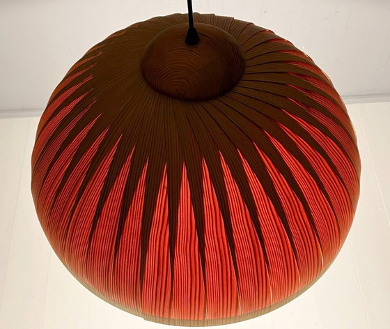 Image 1 of Deckenlampe/Deckenleuchte von Hans Agne Jakobsson, Teakholz, Schweden, 1970er Jahre