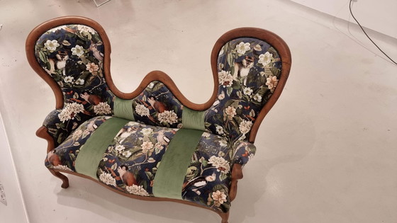 Image 1 of antique sofa reupholstered