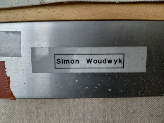 Image 1 of Simon Woudwijk 'Construction III' oil acrylic on canvas, unique! 