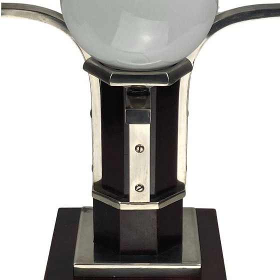 Image 1 of Art Deco Tischlampe aus Mahagoni, 1930er Jahre