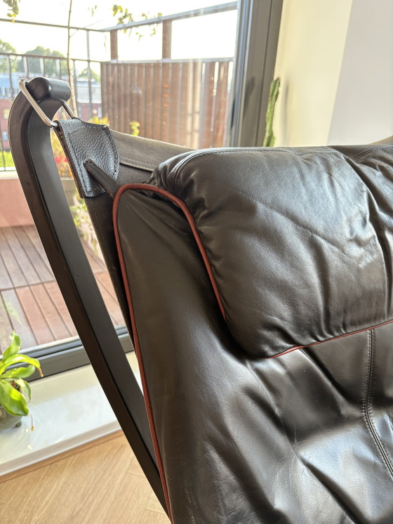 Image 1 of Black Vatne Møbler Falcon chair by Sigurd Ressell, high model