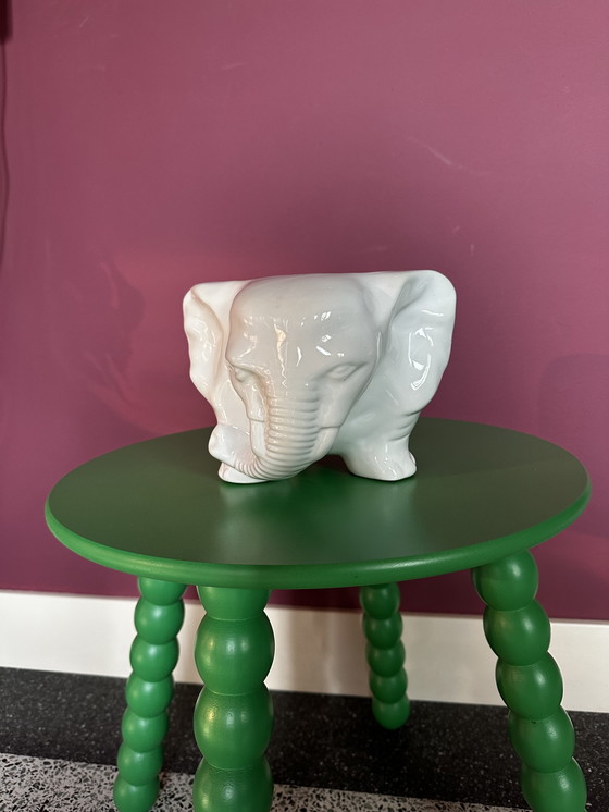 Image 1 of Vintage Bloempot Porselein Olifant 1970