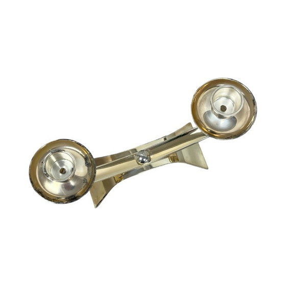 Image 1 of Vintage modernist WMF two-arm candle holder, Radtke model (1958), silver-plated, 1960s.
