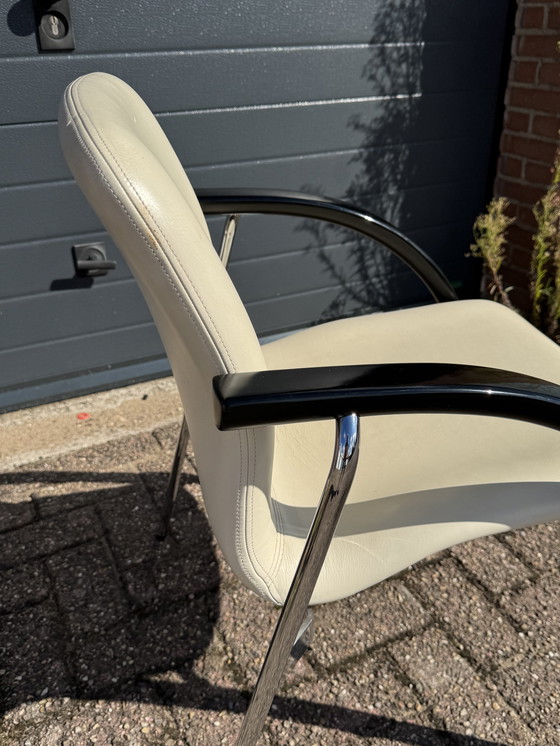 Image 1 of 4 Esszimmerstühle aus Leder Team by Wellis Farbe Beige/Schwarz neuwertig.