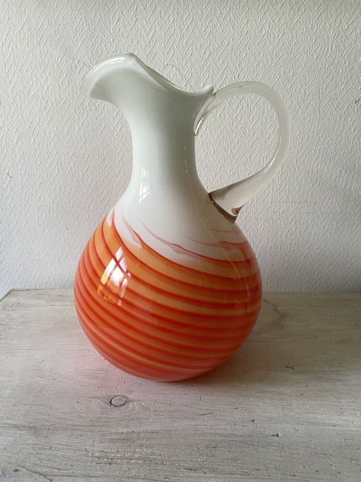 Vintage retro pop art vase carafe Carlo Moretti Murano glass 60s 70s