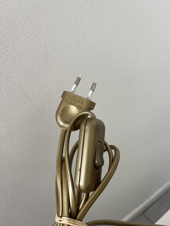 Image 1 of vintage chromen bol tafellamp goud zilver