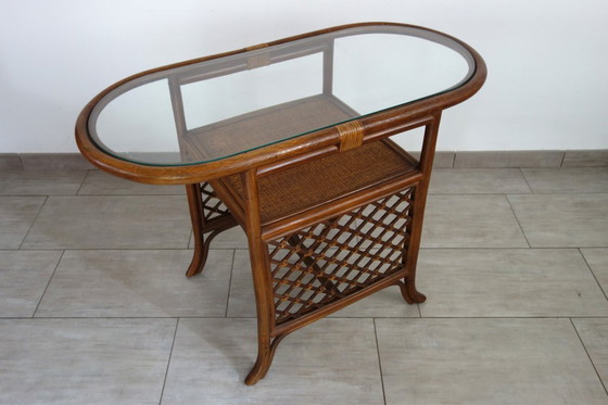 Image 1 of Rattan Table and Two Armchairs Set, 1960s