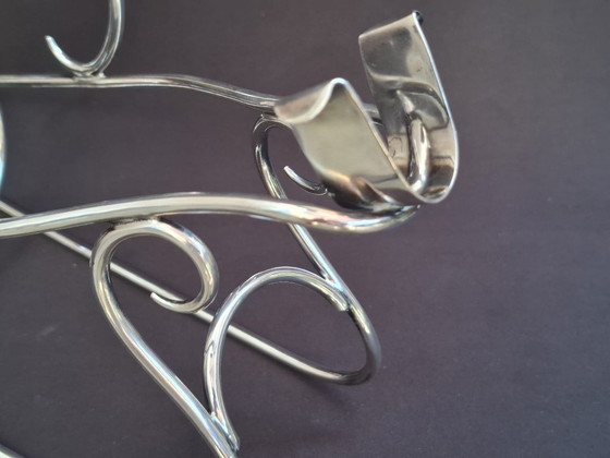 Image 1 of Porte-bouteille Art Déco | Traîneau argenté de Wiskemann