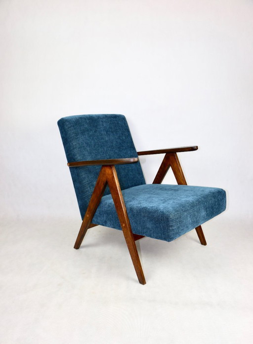 Fauteuil vintage bleu denim, 1970
