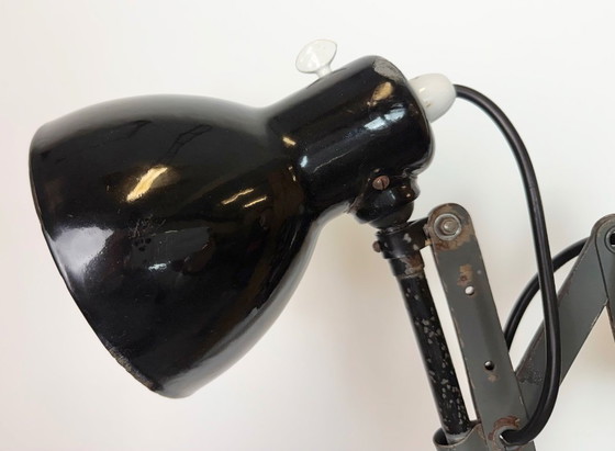 Image 1 of Industrial Black Enamel Scissor Wall Lamp, 1950s