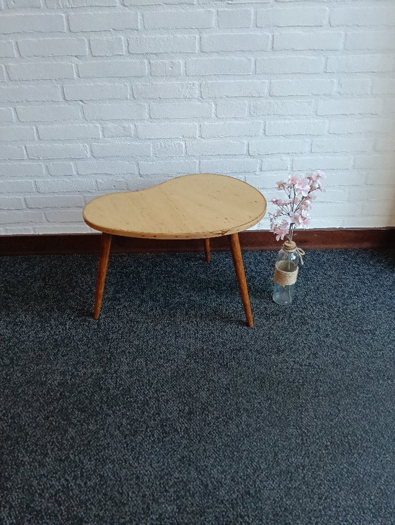 Wooden kidney-shaped side table from the 50s/60s (photo 8 of 15)