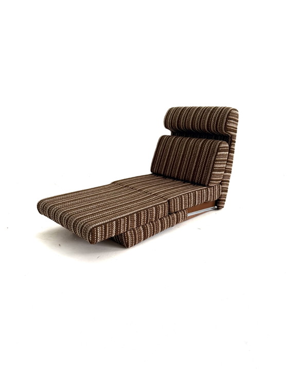 Fauteuil-lit réglable vintage, années 1980 – Wood, Textile (photo 6 of 13)