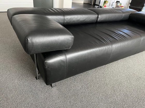 Image 1 of De Sede FSM adjustable two-seater sofa black leather