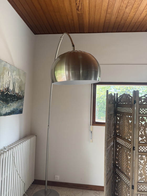 Image 1 of XXL vintage design arched floor lamp – In the style of the Castiglioni brothers – 1970s