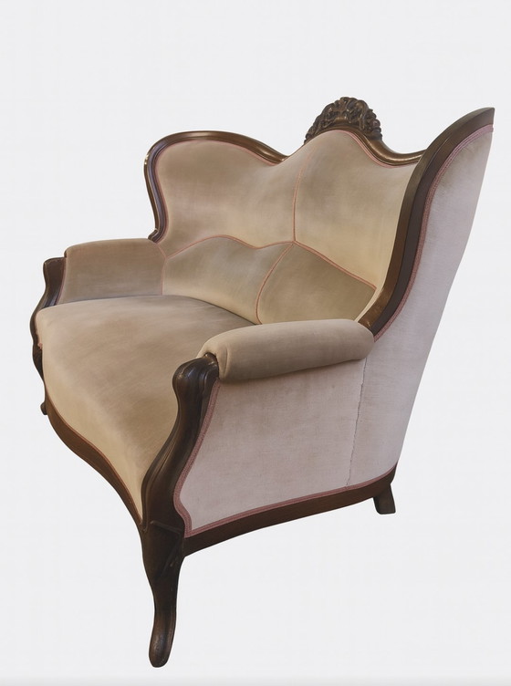 Image 1 of 19th-century mahogany Louis Philippe "butterfly" sofa