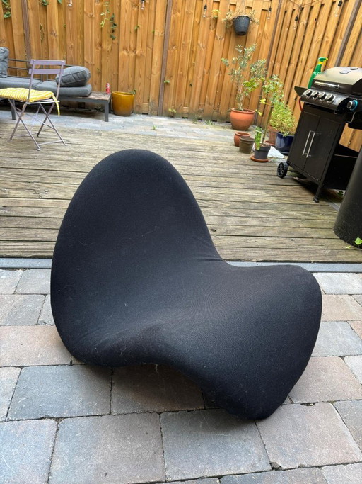 Sedia Artifort Tongue nera – stoelen fauteuils, Metal, Textile