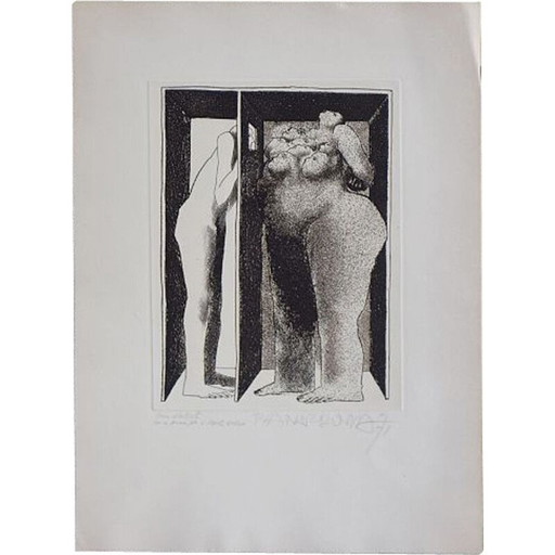 Vintage-Grafik incommunicacion y libido von Josep Pla-Narbona, Spanien 1971
