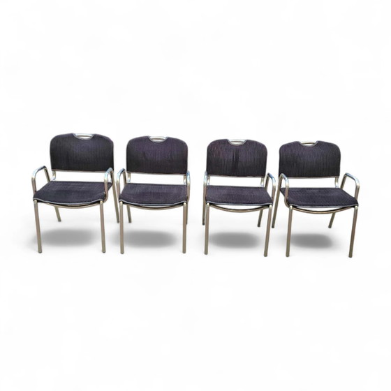4 x black upholstery Castiglietta dining Chairs by Castiglioni for Zanotta / Italy 1960s (photo 5 of 26)