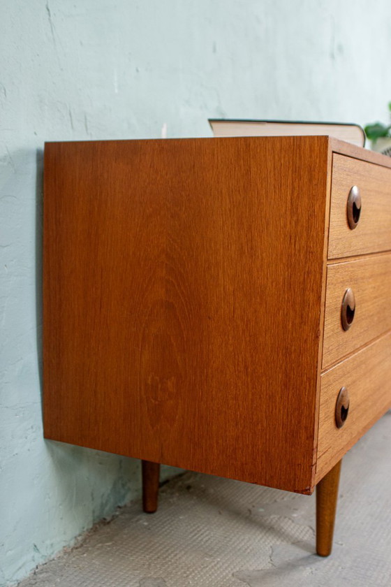 Image 1 of Vintage teak sideboard, chest of drawers, lowboard, Danish 1960s