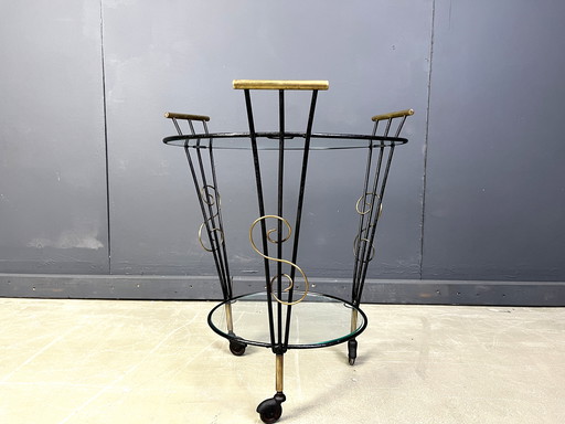 Mid century two tier italian trolley, 1950s