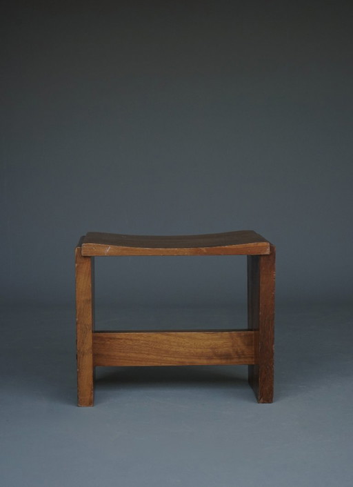 Mid-Century Church Stool in walnut, 1950s